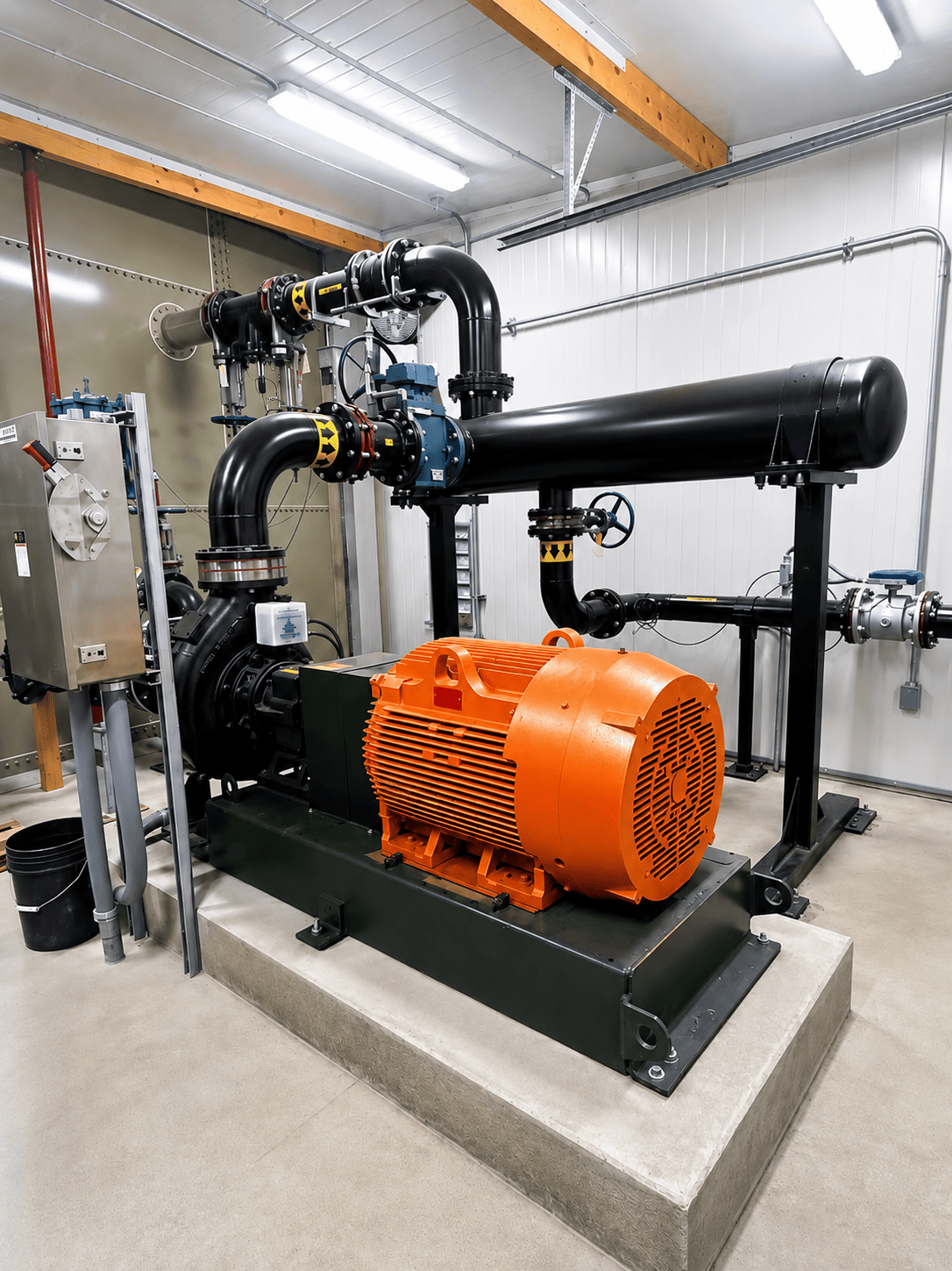 AFI horizontal chopper pump with motor and piping