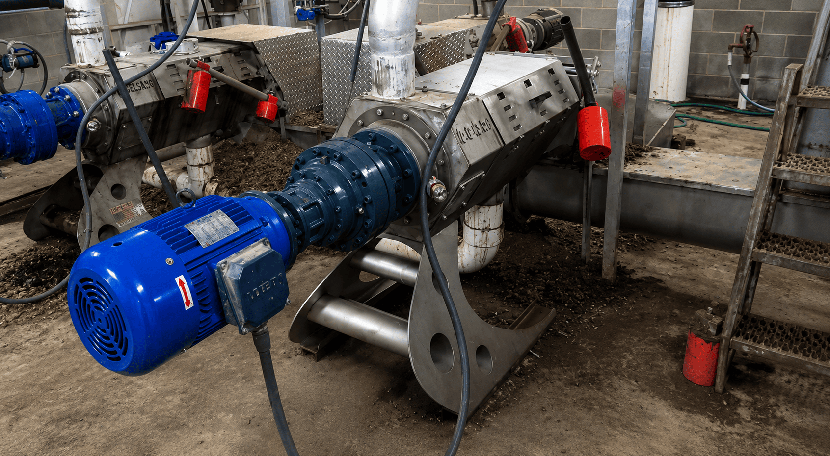 Doda screw separator with blue motor and separator body